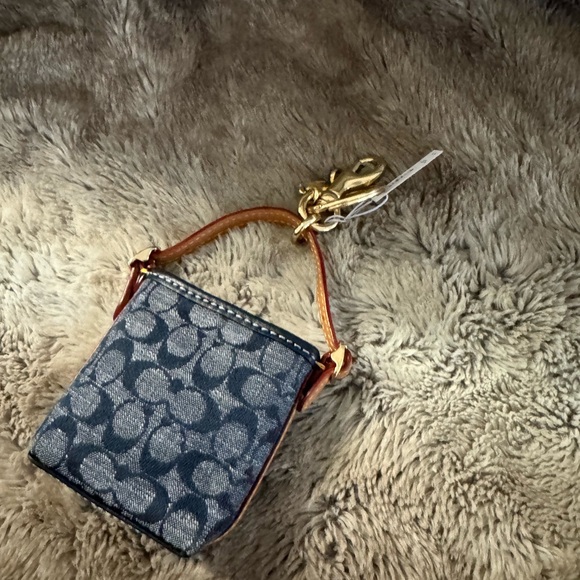 Coach Mini Denim Key Ring/ Purse Charm - Picture 2 of 4